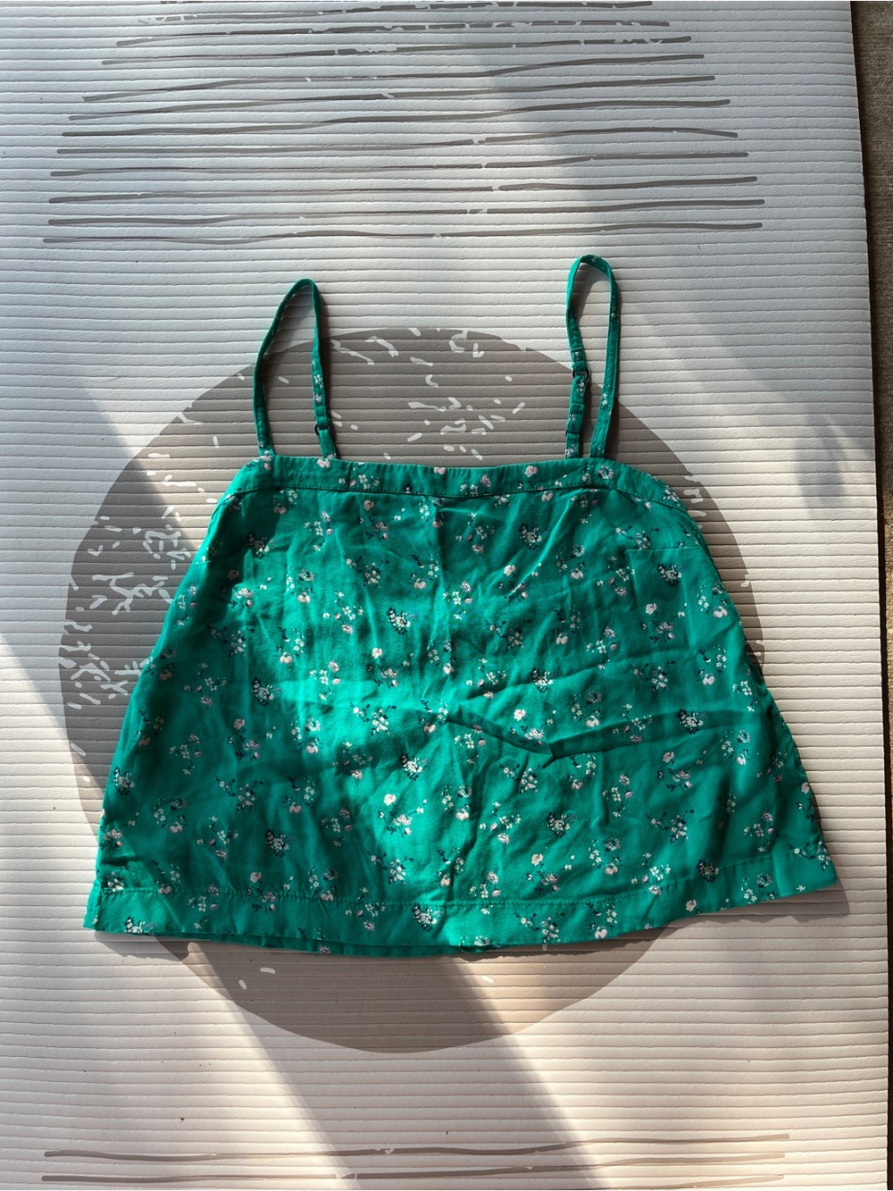 Hollister Emerald Green Floral Spaghetti Strap Tank